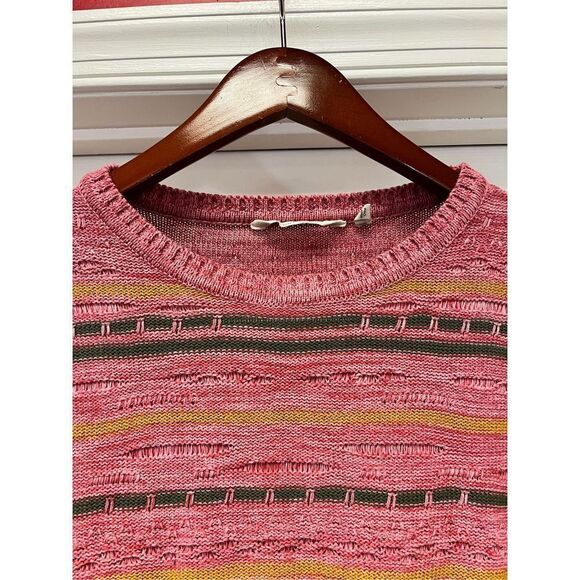 Soft Surroundings Pink Textured Knit Crew Neck Sweater sz PL EUC - Picture 4 of 9